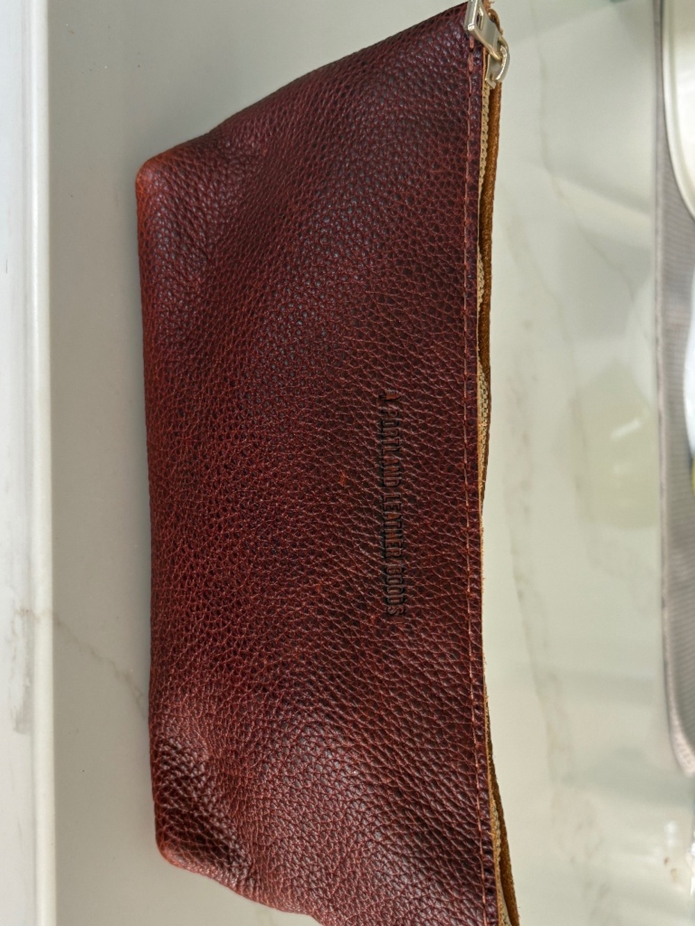 Portland Leather Pencil Case — Burgundy